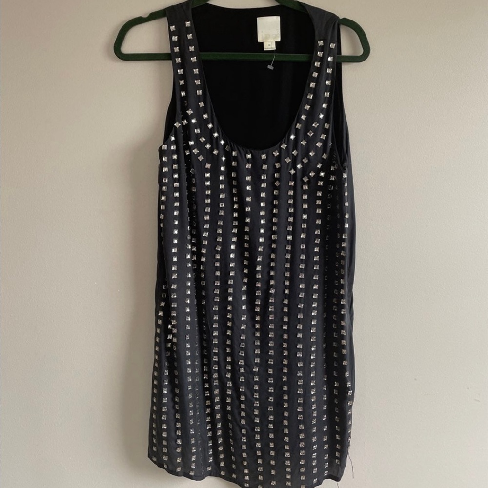 Jeweled black mini dress
